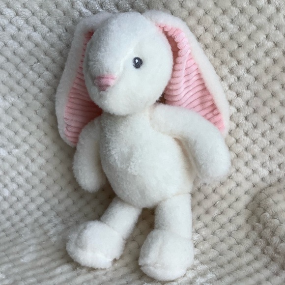 MTY International Plush Bunny Rabbit Stuffed Animal with Rattle Embroidered Eyes - Picture 4 of 10